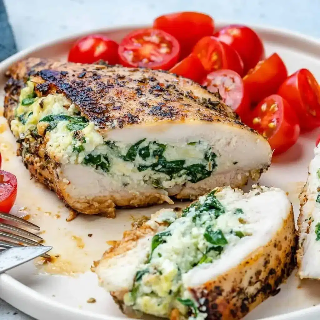 Cottage Cheese Spinach Stuffed Breast