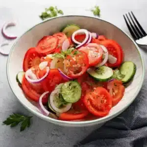 Marinated Cucumbers Onions and Tomatoes