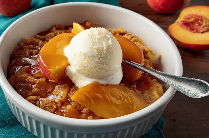 How to Make Peach Cobbler Using Cake Mix