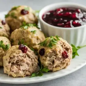 cranberry and turkey stuffing balls