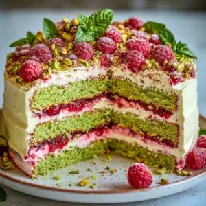 Pistachio Raspberry Cake