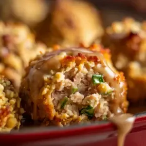 Stuffing Balls topped with Gravy