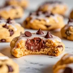 White Chocolate Chip Cookies with Melting Chocolate